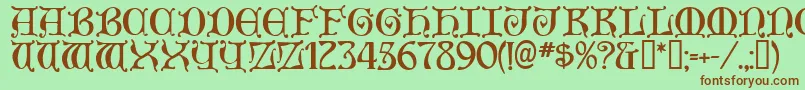 Aneirin ffy Font – Brown Fonts on Green Background