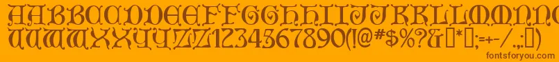 Подробнее о шрифте Aneirin ffy Шрифт Aneirin ffy – коричневые шрифты на оранжевом фоне