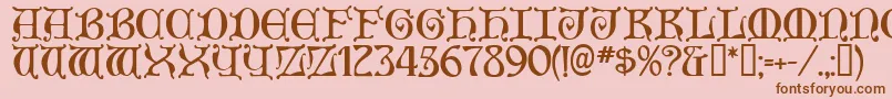 Police Aneirin ffy – polices brunes sur fond rose