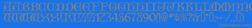 Aneirin ffy Font – Gray Fonts on Blue Background