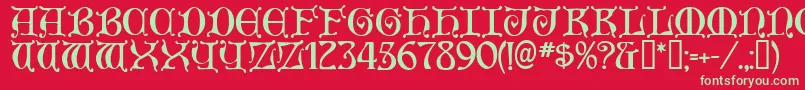 Aneirin ffy Font – Green Fonts on Red Background