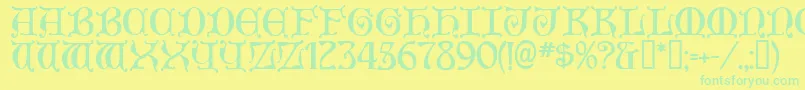 Więcej informacji o czcionce Aneirin ffy Czcionka Aneirin ffy – zielone czcionki na żółtym tle
