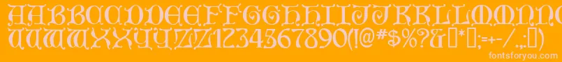フォントAneirin ffy – オレンジの背景にピンクのフォント