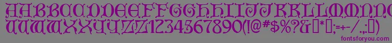 Czcionka Aneirin ffy – fioletowe czcionki na szarym tle