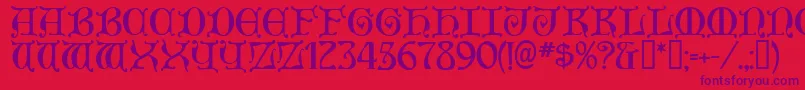 Aneirin ffy Font – Purple Fonts on Red Background