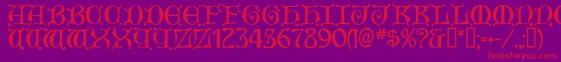 Aneirin ffy Font – Red Fonts on Purple Background