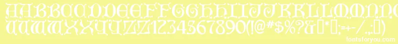 Aneirin ffy Font – White Fonts on Yellow Background