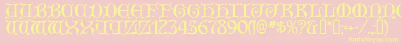 Aneirin ffy Font – Yellow Fonts on Pink Background