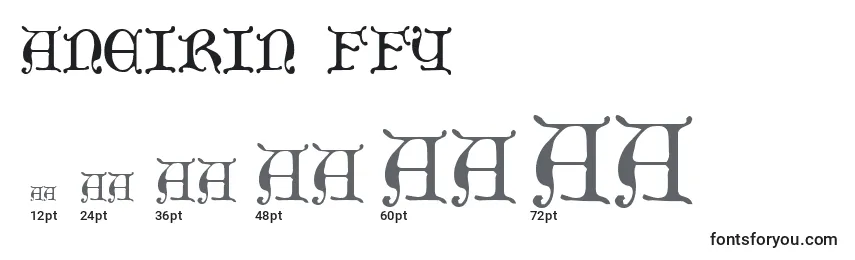 Размеры шрифта Aneirin ffy