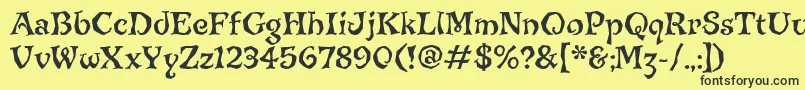 JiggerypokeryitcTt Font – Black Fonts on Yellow Background