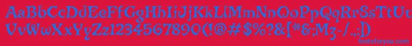 JiggerypokeryitcTt-fontti – siniset fontit punaisella taustalla