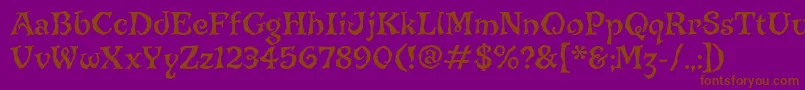 Шрифт JiggerypokeryitcTt – коричневые шрифты на фиолетовом фоне