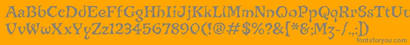 JiggerypokeryitcTt Font – Gray Fonts on Orange Background