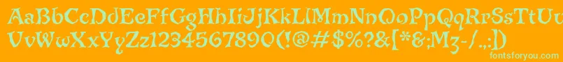 JiggerypokeryitcTt Font – Green Fonts on Orange Background