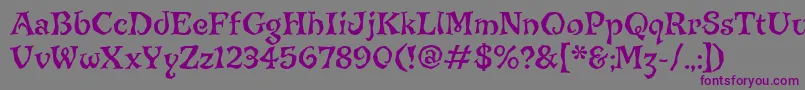 Czcionka JiggerypokeryitcTt – fioletowe czcionki na szarym tle