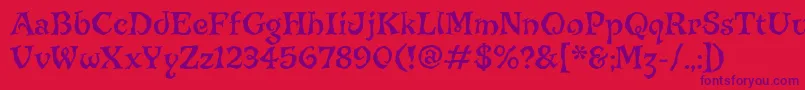 JiggerypokeryitcTt Font – Purple Fonts on Red Background