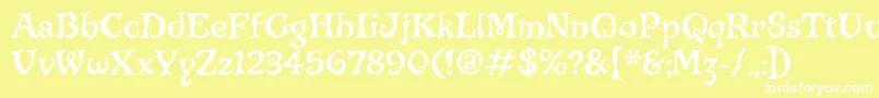 JiggerypokeryitcTt Font – White Fonts on Yellow Background