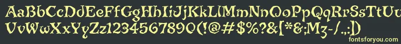 JiggerypokeryitcTt Font – Yellow Fonts on Black Background