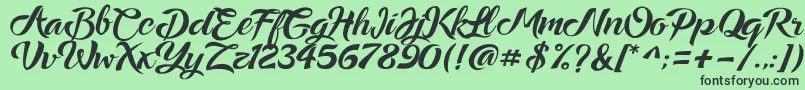 Ampera Font – Black Fonts on Green Background