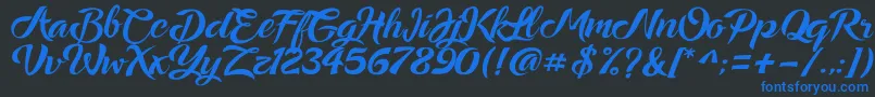 Ampera Font – Blue Fonts on Black Background