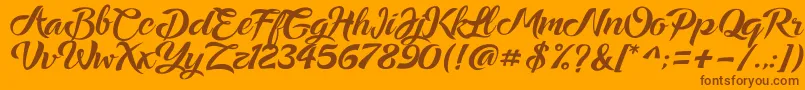 Ampera Font – Brown Fonts on Orange Background