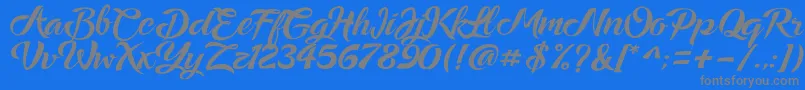 Ampera Font – Gray Fonts on Blue Background