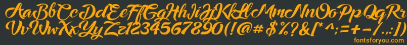 Ampera Font – Orange Fonts on Black Background