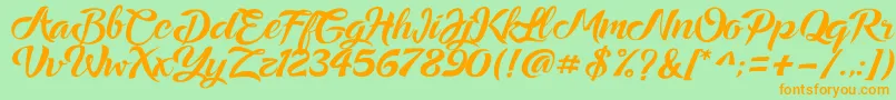 Ampera Font – Orange Fonts on Green Background