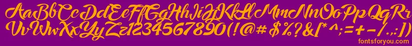 Ampera Font – Orange Fonts on Purple Background