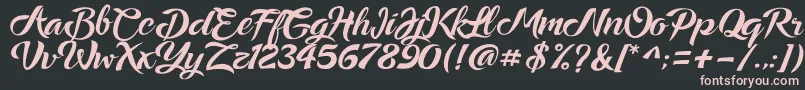 Ampera Font – Pink Fonts on Black Background