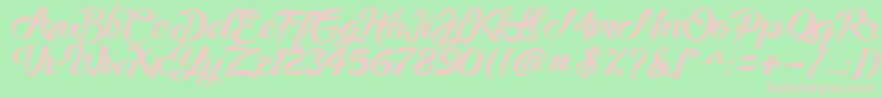 Ampera Font – Pink Fonts on Green Background