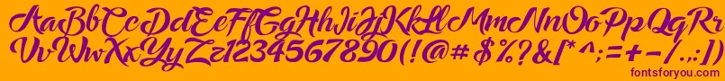 Ampera Font – Purple Fonts on Orange Background