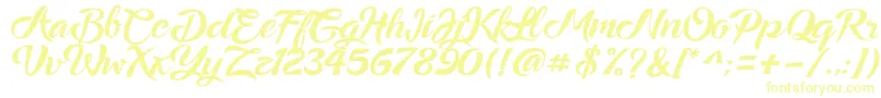 Ampera Font – Yellow Fonts on White Background