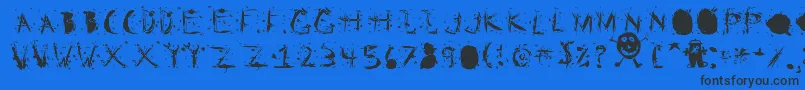 StaticClingStatic-Schriftart – Schwarze Schriften auf blauem Hintergrund