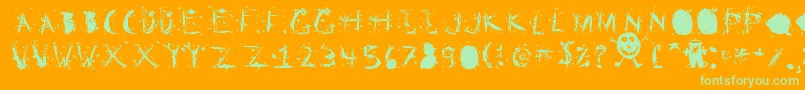 Police StaticClingStatic – polices vertes sur fond orange