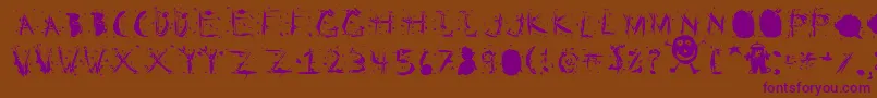 StaticClingStatic Font – Purple Fonts on Brown Background