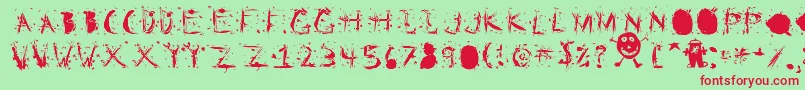 StaticClingStatic-Schriftart – Rote Schriften auf grünem Hintergrund