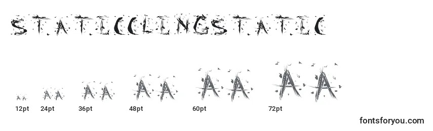 Tamanhos de fonte StaticClingStatic