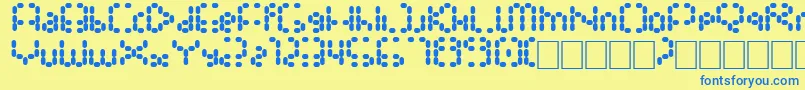 Gathora Font – Blue Fonts on Yellow Background