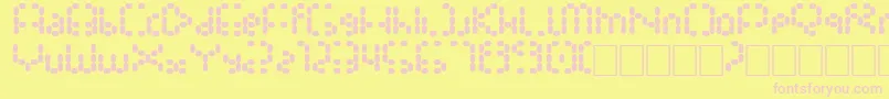 Gathora Font – Pink Fonts on Yellow Background