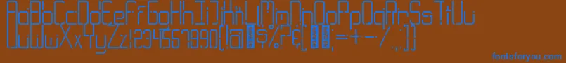 GraytypeRegular-Schriftart – Blaue Schriften auf braunem Hintergrund