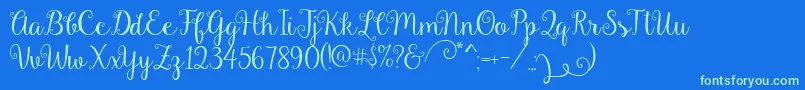 Gardenia Font – Green Fonts on Blue Background