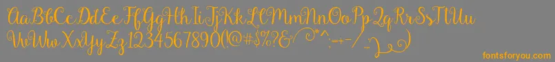 Gardenia-Schriftart – Orangefarbene Schriften auf grauem Hintergrund