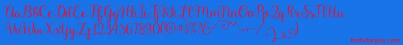 Gardenia Font – Red Fonts on Blue Background