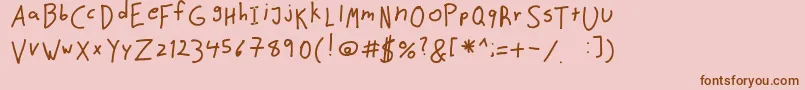Police Matofont01 – polices brunes sur fond rose