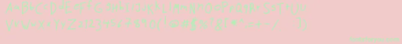 Matofont01-Schriftart – Grüne Schriften auf rosa Hintergrund