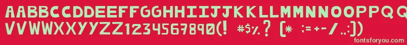 フォントCachetona – 赤い背景に緑の文字