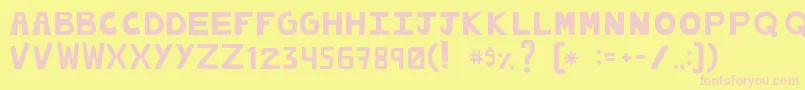 Cachetona Font – Pink Fonts on Yellow Background