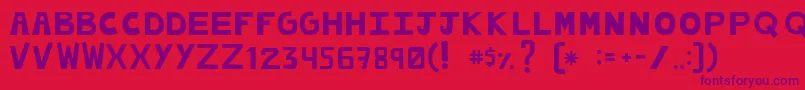 Cachetona Font – Purple Fonts on Red Background