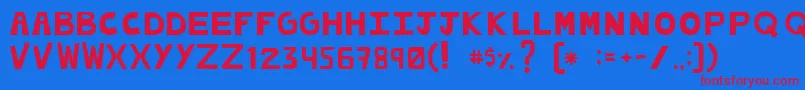 Cachetona Font – Red Fonts on Blue Background